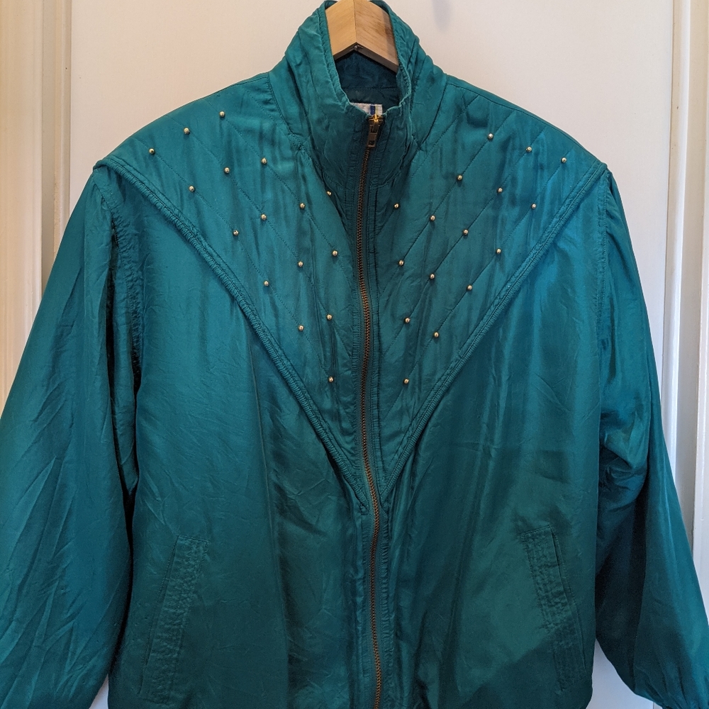 Teal Silk Tracksuit